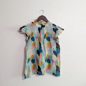 Anthropologie X THML Colorful Petal Sleeve Top